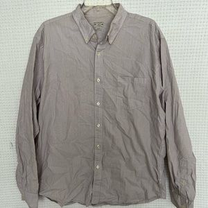 J Crew White and Red Long Sleeve Button Down